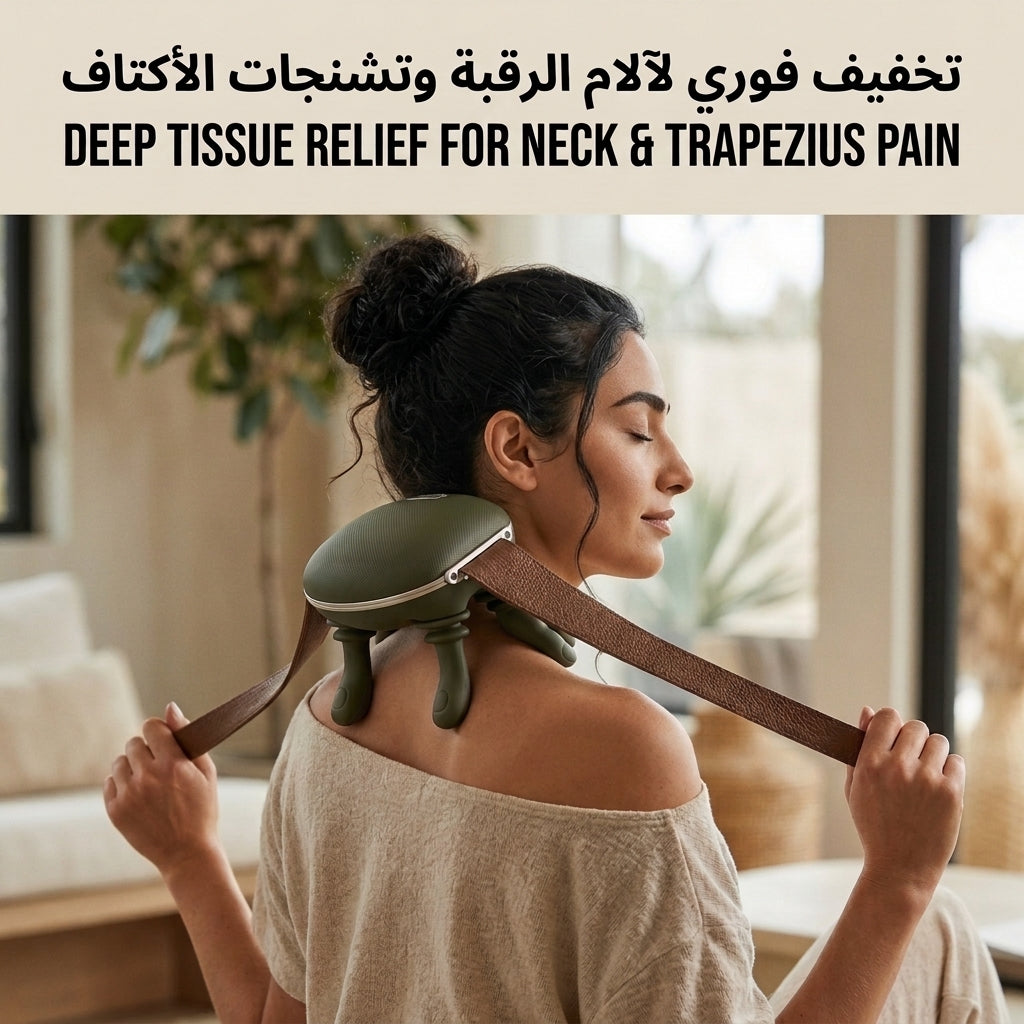جهاز مساج وتدليك الرقبة والأكتاف المطور بتصميم الأصابع المريحة